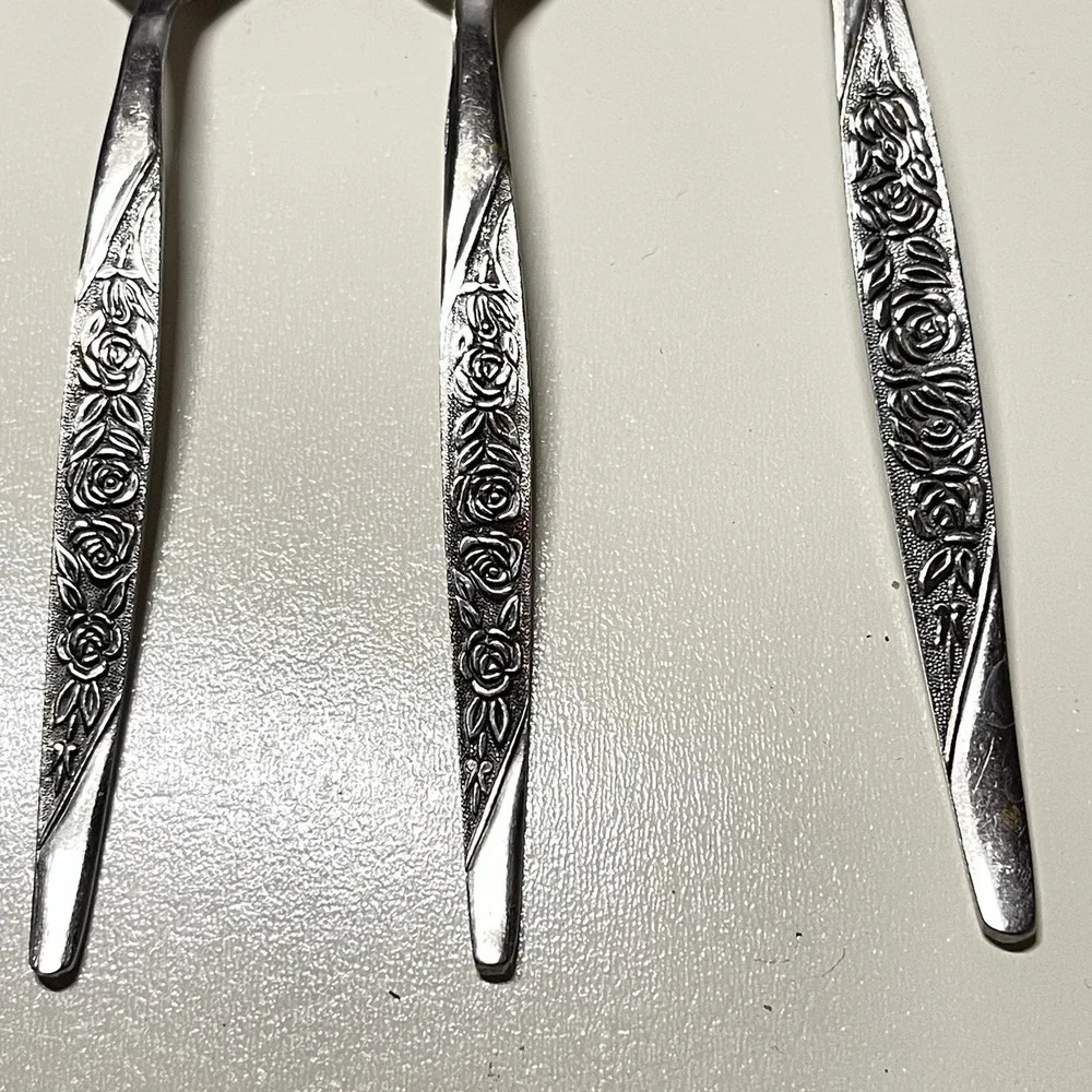 Simeon L & George H‎ Rogers Flatware Set Rose Floral Stainless Silver 26pc Good